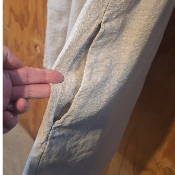 Flax Tunic (or Dress) Womens Medium 100% Linen Pockets Bohemian Lagenlook Hippie - Picture 4 of 9